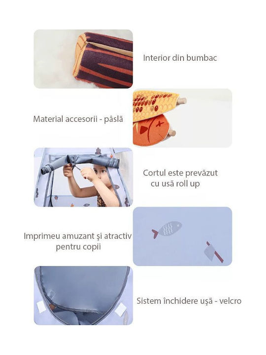 Tumama Kids Cort pentru Copii Pop Up Gri pentru 3+ ani
