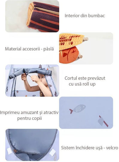 Tumama Kids Cort pentru Copii Pop Up Gri pentru 3+ ani