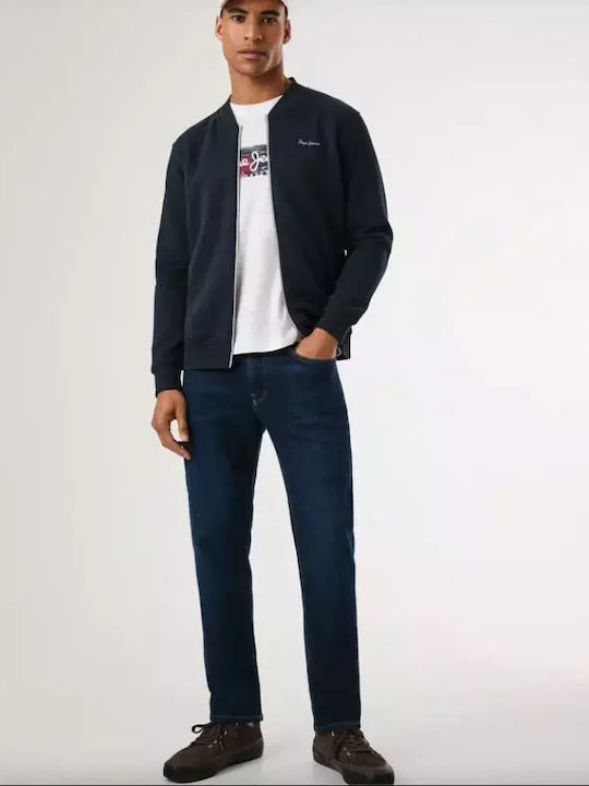 London Men's Jeans Pants with Slim Tapered Fit Blue