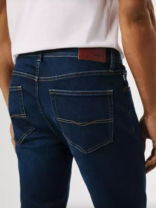London Men's Jeans Pants with Slim Tapered Fit Blue