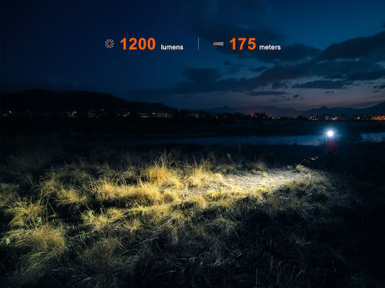 Fenix Lumină de lucru și de sit, cu baterie Lanternă Frontală LED IP68 cu Luminozitate Maximă 1200lm Roșu
