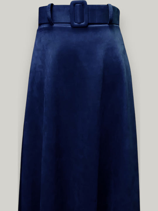 Midi Φούστα Μπλε Navy