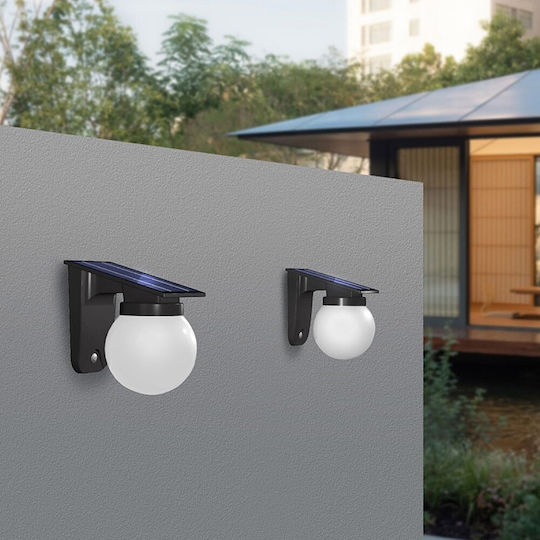 Wall Mounted Solar Light Ball 2.8W 100lm Warm White 3000K with Photocell IP65