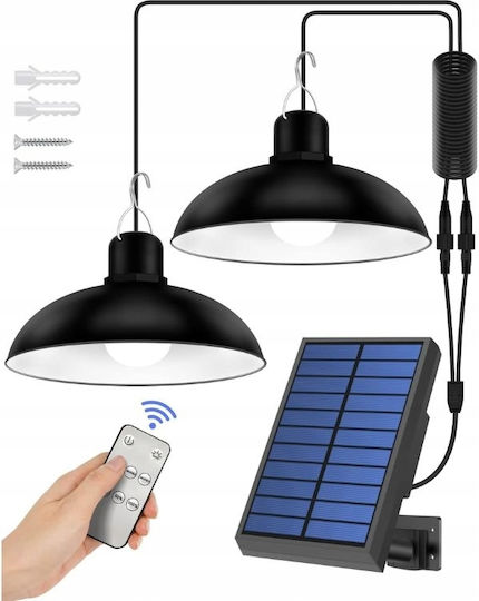 Verk Group Set of 2 Hanging Solar Lights 1.5W with Photocell and Remote Control IP44 17cmx17cmcm