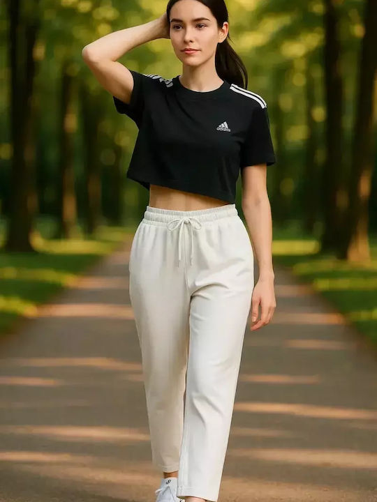 Noce – High Waist Sweatpants Wide White