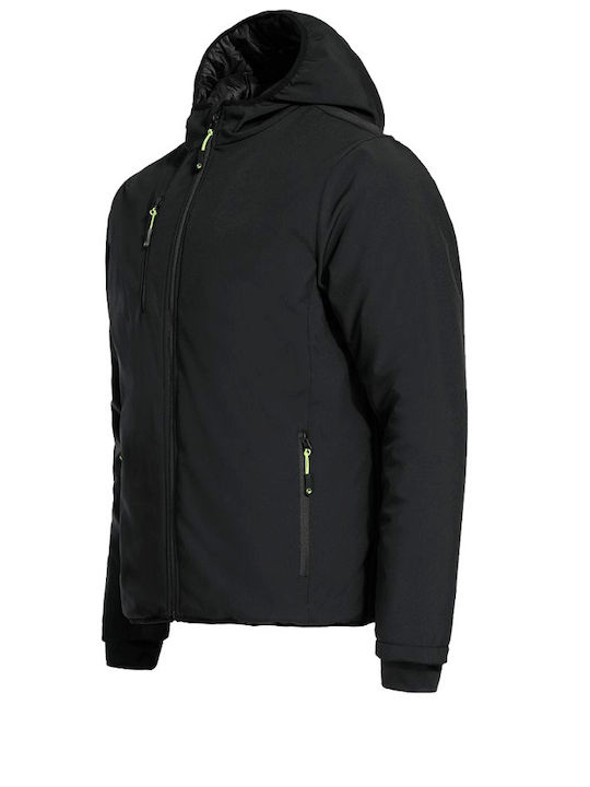 Stenso Reef Pad Work Jacket Softshell Cold with Fleece Lining and with Hood Black
