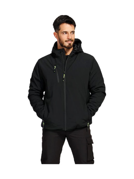 Stenso Reef Pad Work Jacket Softshell Cold with Fleece Lining and with Hood Gray