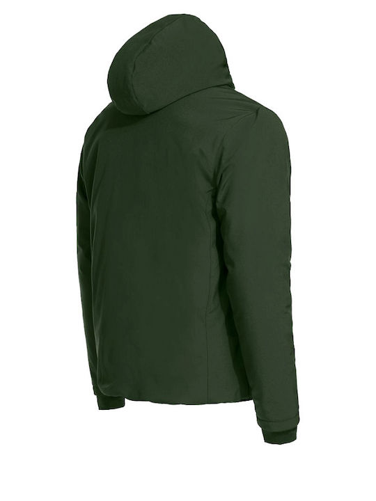 Stenso Reef Pad Work Jacket Softshell Cold with Fleece Lining and with Hood Green