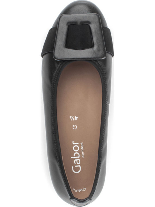 Lederne Damen Ballerinas in Schwarz Farbe