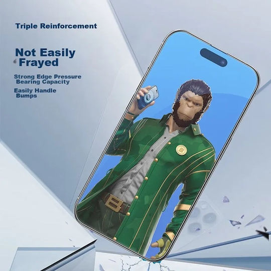 Blueo Tempered Glass Μαύρο (iPhone 15 Pro Max)