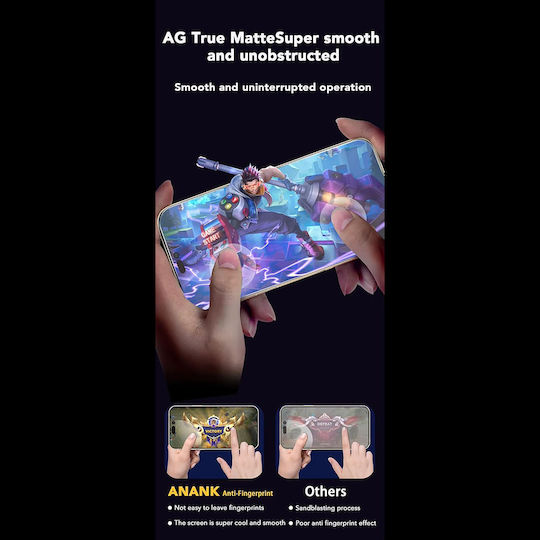 Anank 2.5d 1x Folie Protectie Telefon Întărită Anti-Amprente Screen Protector iPhone 16 Pro Max Neagră