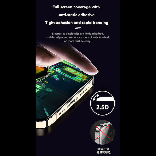 Anank 2.5d 1x Folie Protectie Telefon Întărită Anti-Amprente Screen Protector iPhone 16 Pro Max Neagră