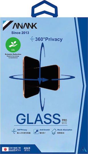 Anank 2.5d 360° Privacy Screen Protector Iphone 15 Pro Black