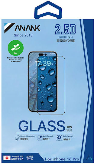 Anank 2.5d Reinforced Edge Screen Protector Iphone 16 Pro Max Black