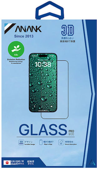 Anank 3D Unsichtbarer 3x Verstärkter Rand-zu-Rand Displayschutz für iPhone 16 Pro Schwarz
