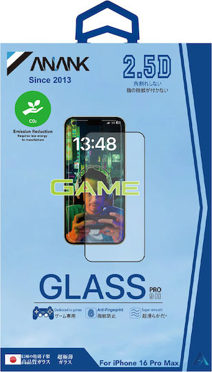 Anank 2.5d 1x Подсилен Антипръстов Защитен Екран За Iphone 16 Pro Черен