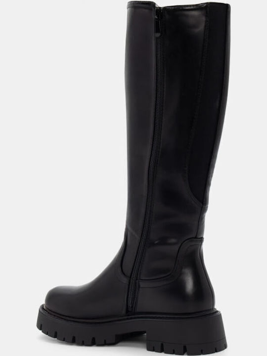 Damenstiefel mit Gummizug Schwarz
