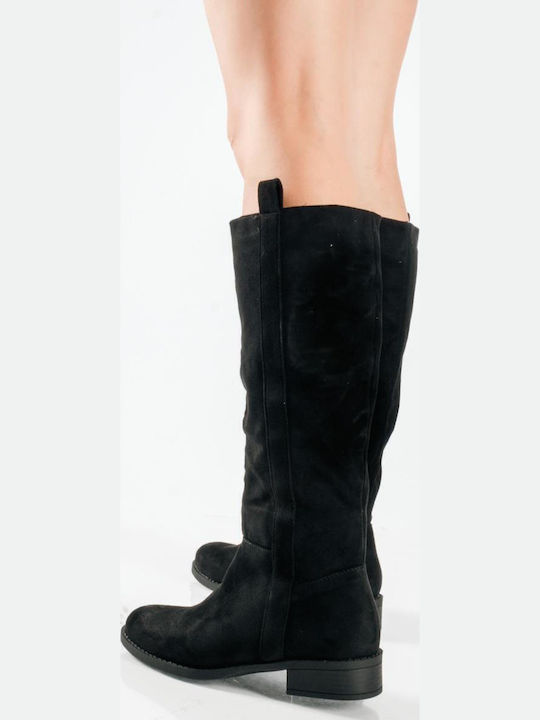 Black Suede Women's Riding Boots