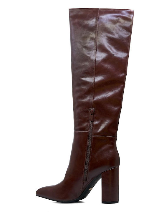 Synthetic Leather Women's Boots Tabac Brown