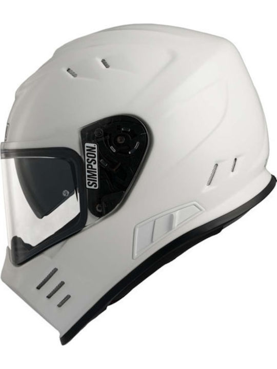 Simpson Venom Full Face με Sun Visor DOT / ECE 22.06 Solid Gloss White Simpson Venom Full Face με Sun Visor DOT / ECE 22.06 Solid Gloss White