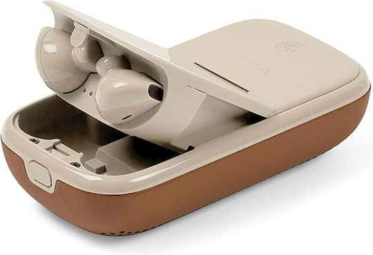 Lexon LA127 Earbud Bluetooth хендсфри Слушалки с Кутийка за Зареждане Camel
