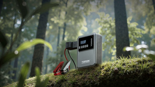 Topdon V1200Air Portable Car Battery Starter 10000mAh with Power Bank / Pump / USB / Flashlight 12V