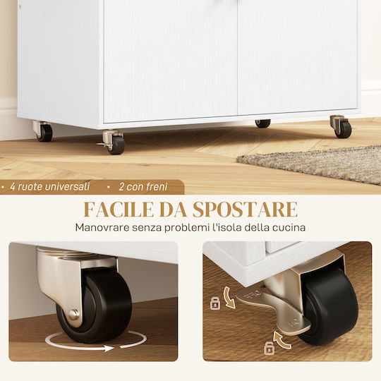 HomCom Επίδαπε Κüchenschränk Λευκά 106x42x87εκ