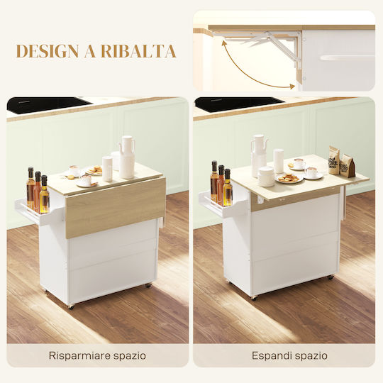 HomCom Επίδαπε Κüchenschränk Λευκά 106x42x87εκ