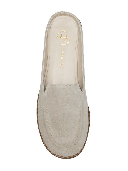 Fără toc Suede Mule în Culoare Bej