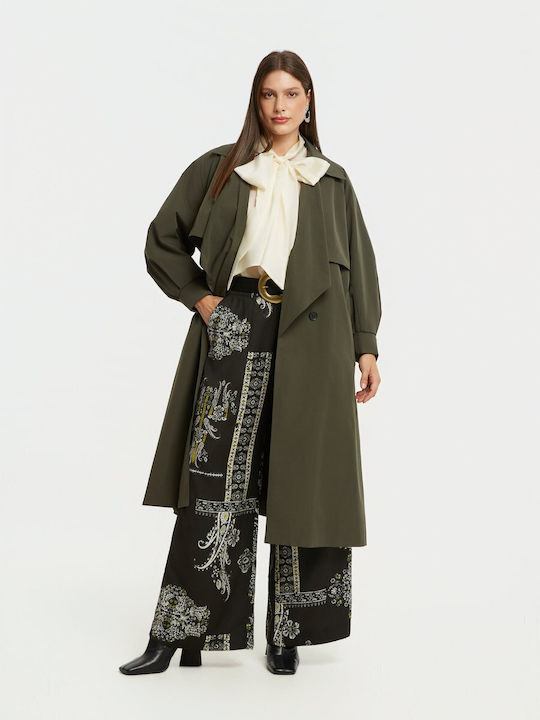 Women's Green Trench Coat