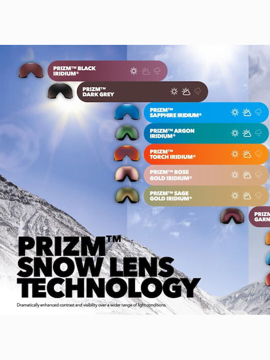 Oakley Snow Mască de Schi și Snowboard pentru Adulți Albă cu Lentilă cu Oglinzi Roz