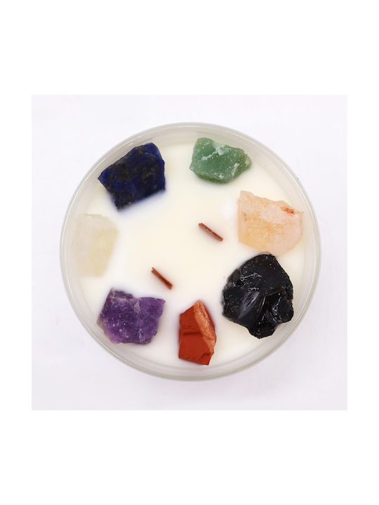 Aromatisches Kerze Edelsteine 7 Chakra Mondstein Kristall Kerze 640g