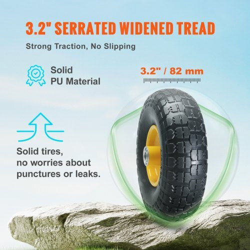 Vevor FPLJAZPU400LBUE89V0 Ρόδα Πολυουρεθάνης για Καρότσι 16.002mm