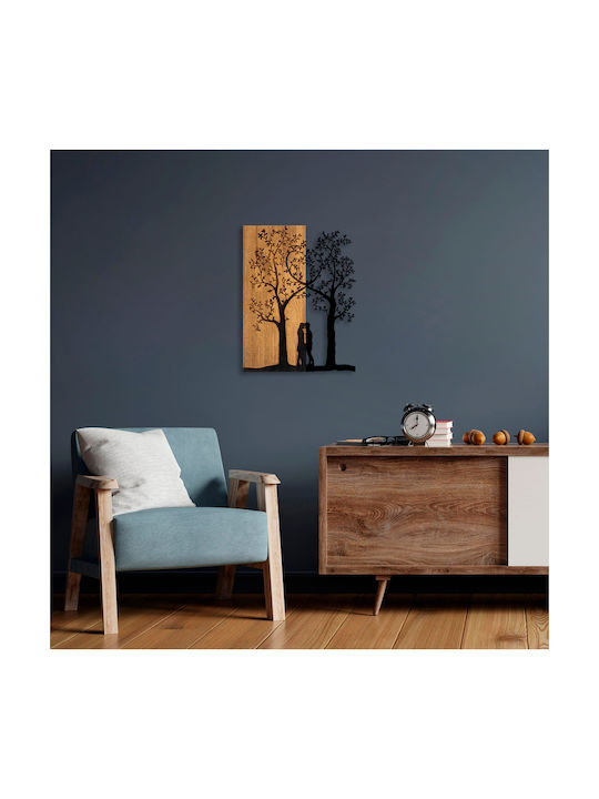 HomeMarkt 3D Mixed Art Black Wooden Wall Decor 45x3x58cm
