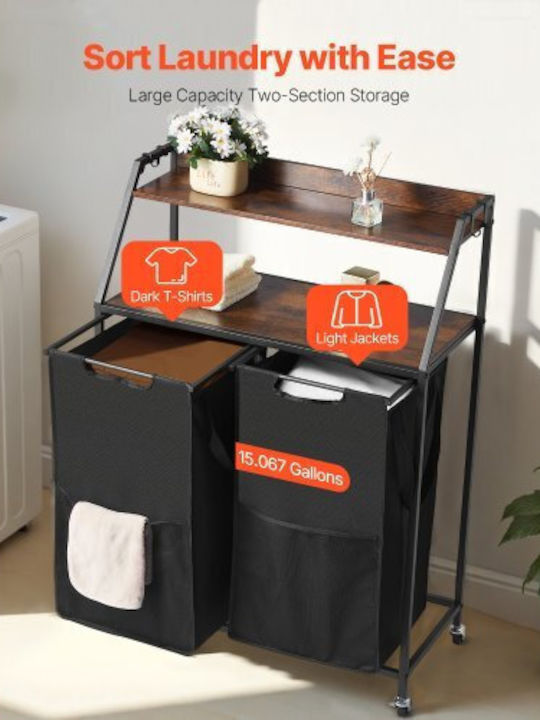 Vevor Laundry Basket Fabric Collapsible Black