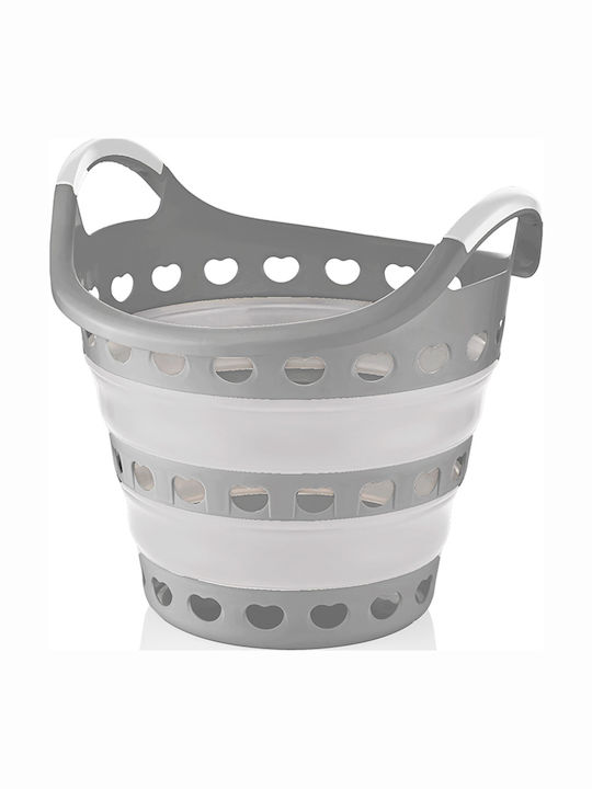 Qlux Καλάθι Απλύτων Πλαστικό Πτυσσόμενο 14lt 37x35x34cm Γκρι