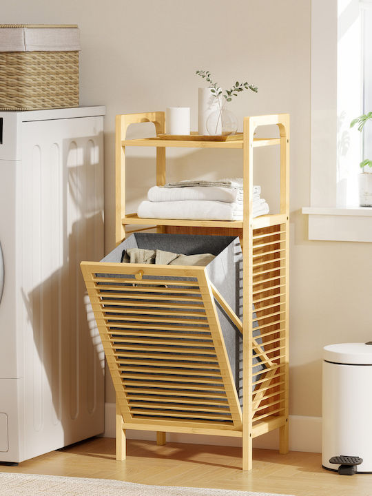 HomCom Καλάθι Απλύτων Bamboo 40x30x95cm Γκρι