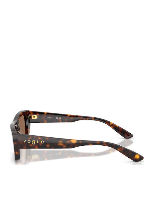 Vogue Unisex Sunglasses with Brown Tartaruga Plastic Frame and Brown Lens 5657SU W65673