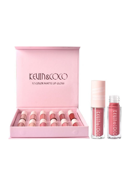 Set 12 Rujuri Mate Rezistente la Transfer Kevinandcoco 1,85 Ml Cutie Roz