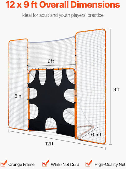 Lacrosse Goal Net Vevor 12x9 Ft 3--1 Rebounder Equipment Target Back Stop