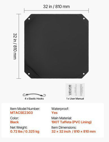 Κάλυμμα Κλιματιστικού Vevor 810 X 810 Mm Πλέγμα Γενικής Χρήσης Εξωτερική Χρήση