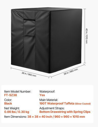 Vevor Klimaanlagenteile Abdeckung der Außeneinheit 960x960x1010 Mm Dreischichtiges Wasserdichtes Für Außenbereiche