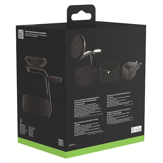Belkin Ασύρματος Φορτιστής Qi2 25W Μαύρος (UltraCharge Pro)