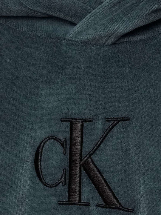 Детски Суичър с Качулка и Джобове Син Monogram
