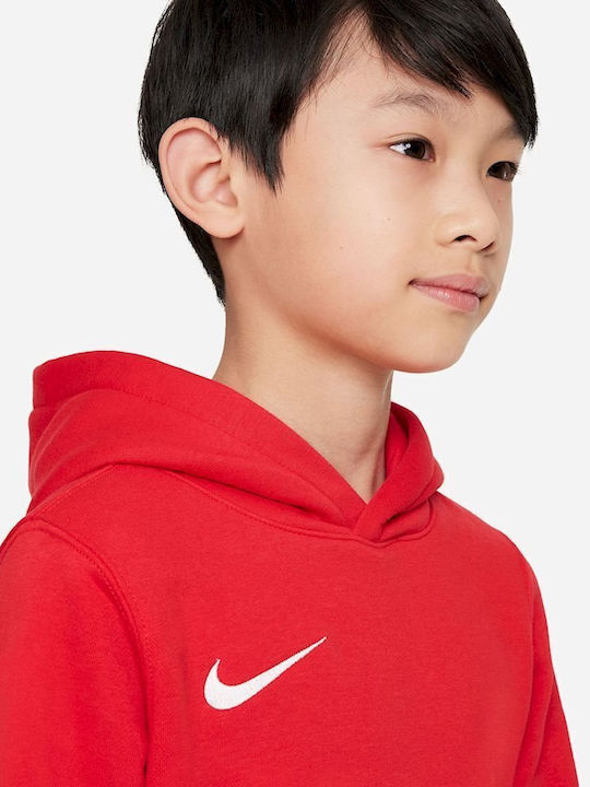 Fleece Kinder-Sweatshirt mit Kapuze und Taschen Rot Park 20