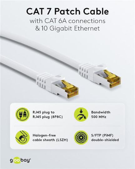 Goobay S/FTP Cat.7 (10Gbps) Network Ethernet Cable 5m White