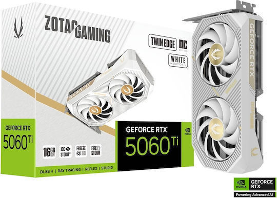 Zotac GeForce RTX 5060 Ti 16GB GDDR7 Twin Edge OC White Κάρτα Γραφικών