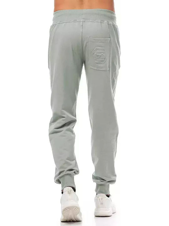 Three-strand Sweatpants with Elastic Pistachio