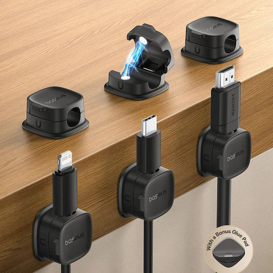 Baseus Kabelclips Organizer Lite Series Magnetisch B01331106211-00 3er Pack 3m Kleber Weiß