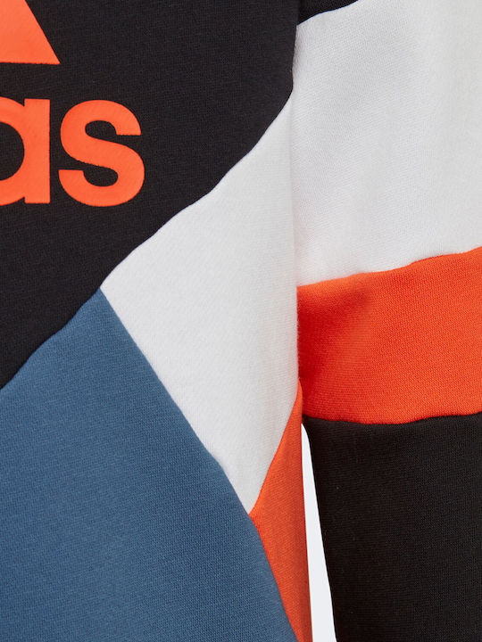 Fleece Παιδικό Φούτερ με Κουκούλα Πολύχρωμο Colorblock